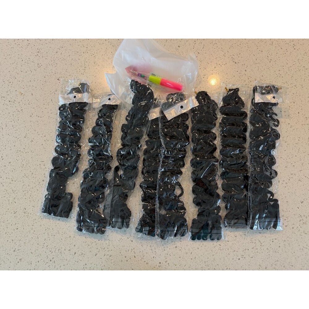 18in Burmese Curly Crochet Hair 8 Packs 120 Strands Synthetic 1B Black